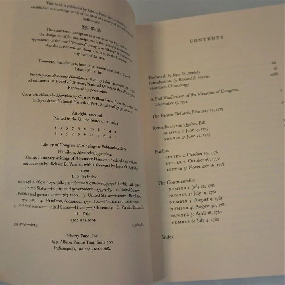 Revolutionary Writings of Alexander Hamilton By Richard Vernier 2008 Paperback - Picture 6 of 6